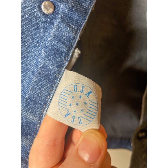 Vintage Kids Sears Bristol Blues Trucker Jean Jacket w/ Lightening Bolt 10-12/M - Picture 4 of 10